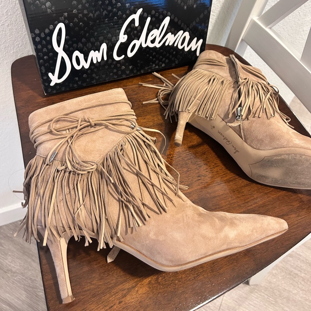 Sam Edelman 9.5 Suede Marion, Oatmeal bootie